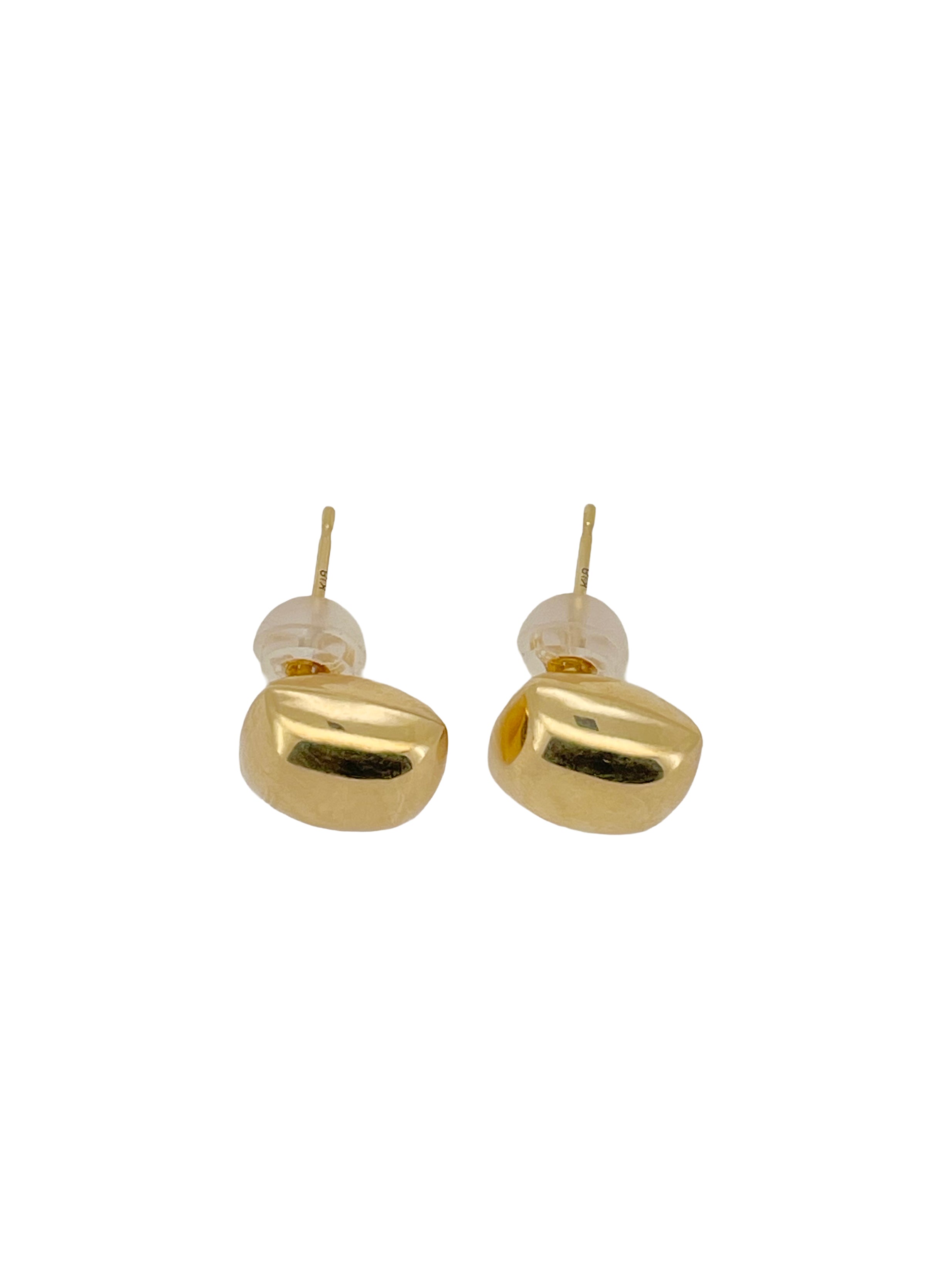 Cube Gold Stud Earrings