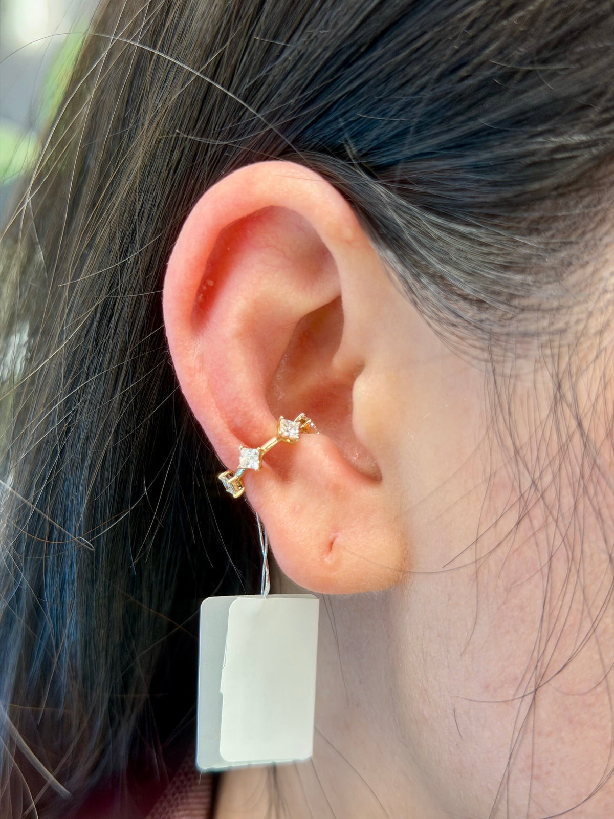 0.5 Carat Square Diamond Ear Cuff In 10K Yellow Gold