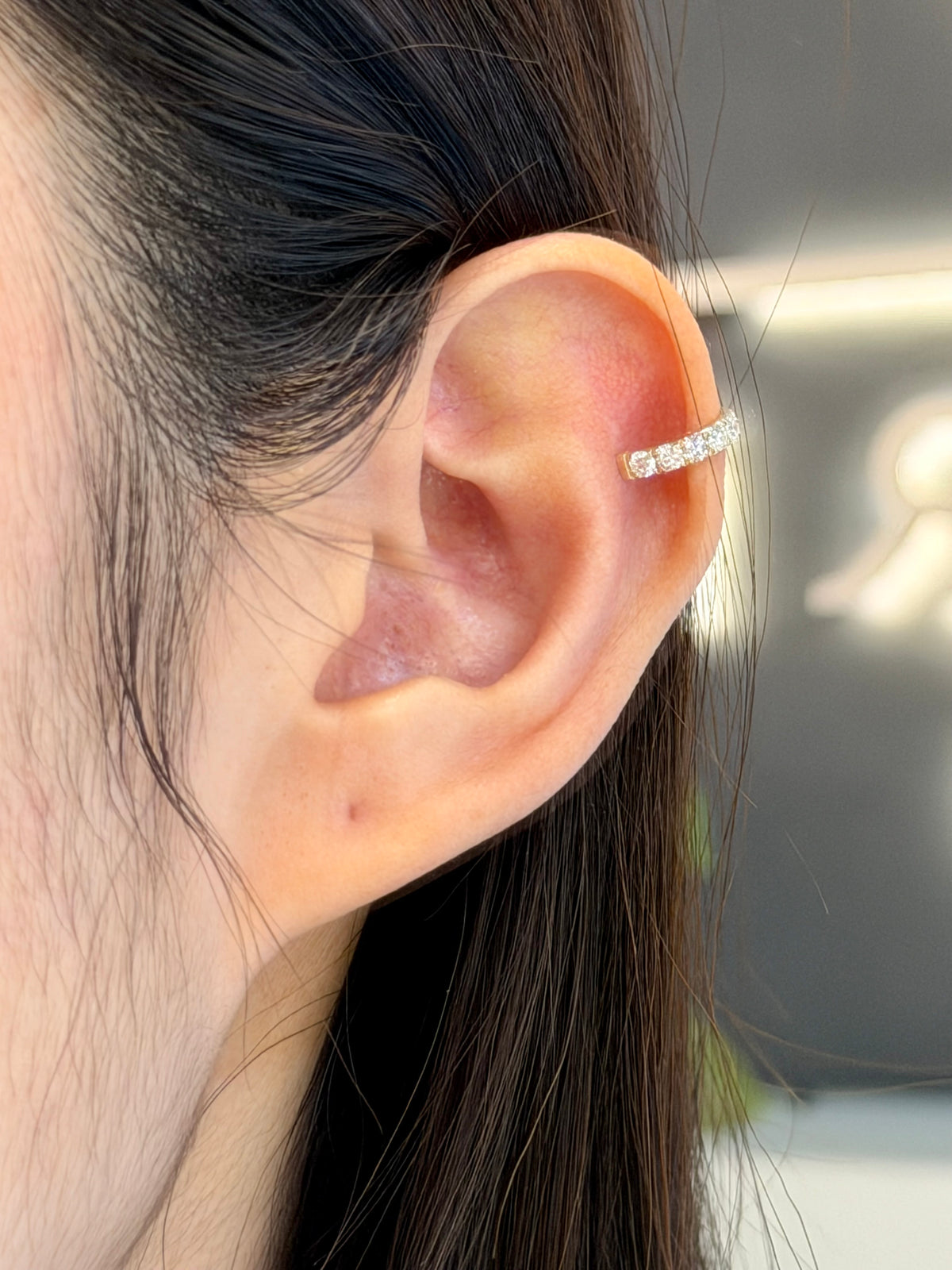 0.66 Carat Lab Grown Diamond Ear Cuff In 10K Yellow Gold