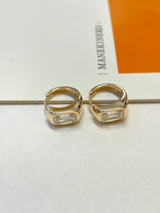 2 Carat Total Emerald Cut Diamond Earrings In 14K Yellow Gold