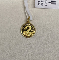 24K Snake Gold Coin, Diameter:12mm, 1.26g