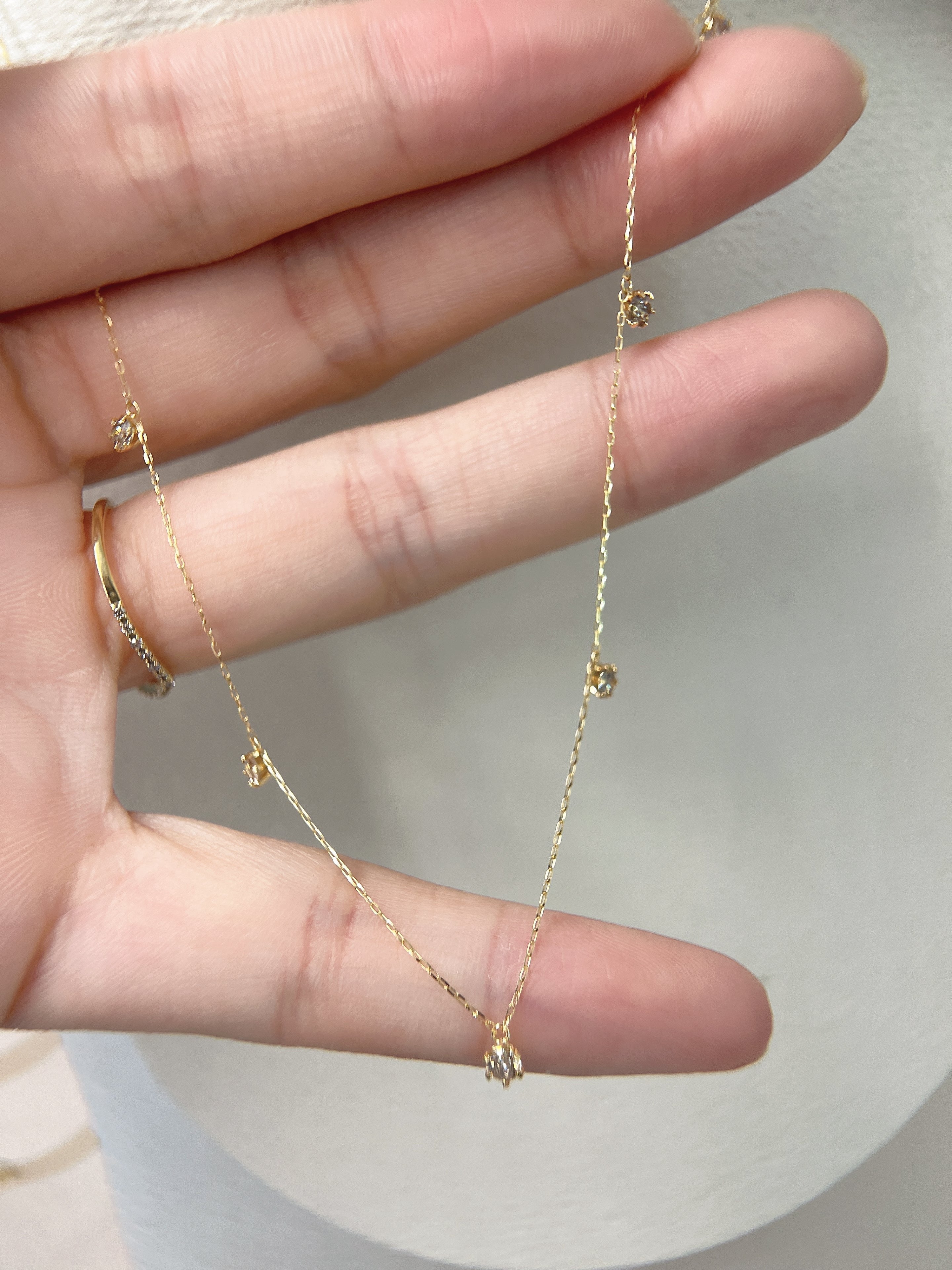 #RZ822，钻石项链满天星款 0.5ct  长45cm 抽拉扣
