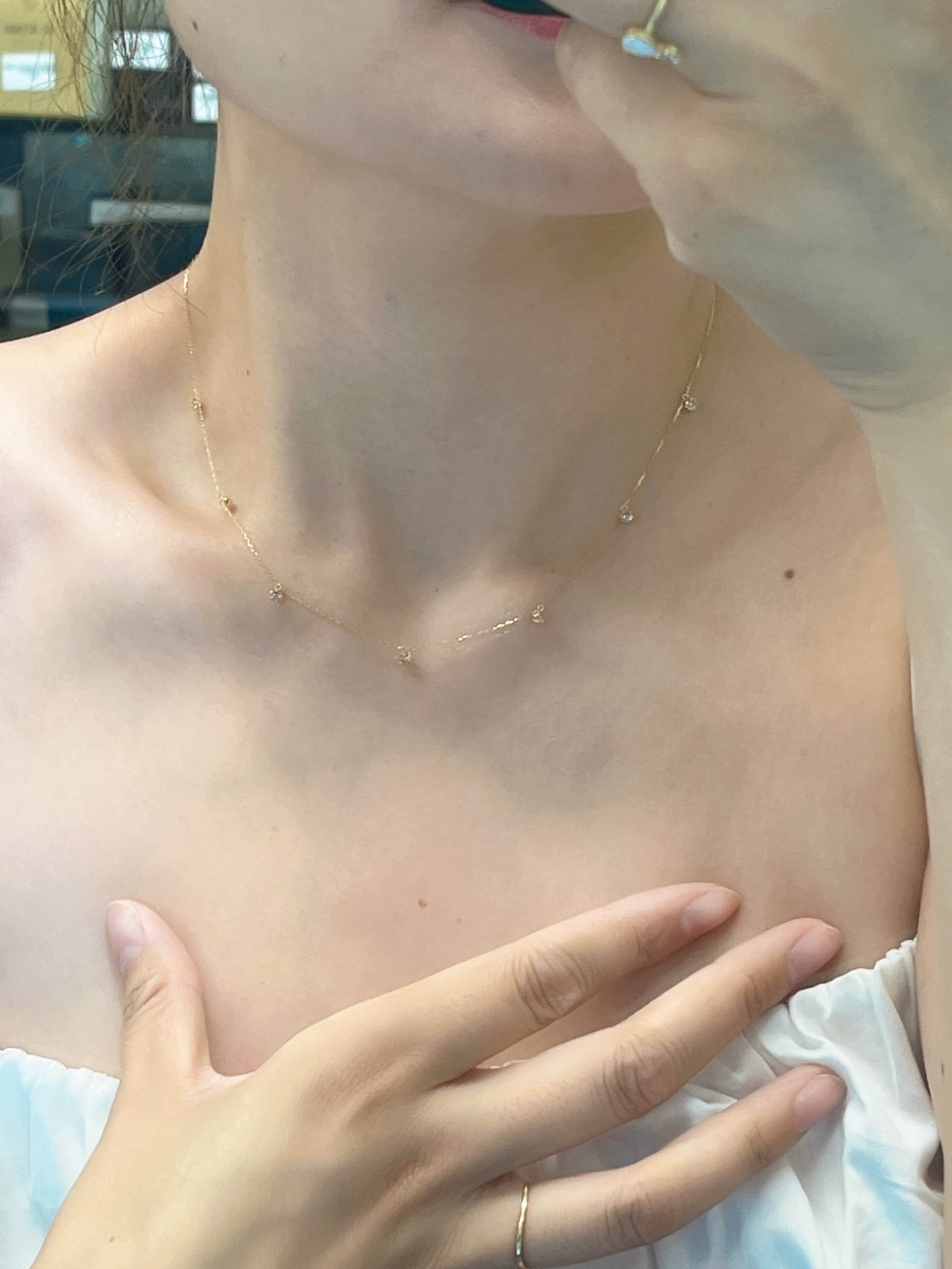 #RZ822，钻石项链满天星款 0.5ct  长45cm 抽拉扣