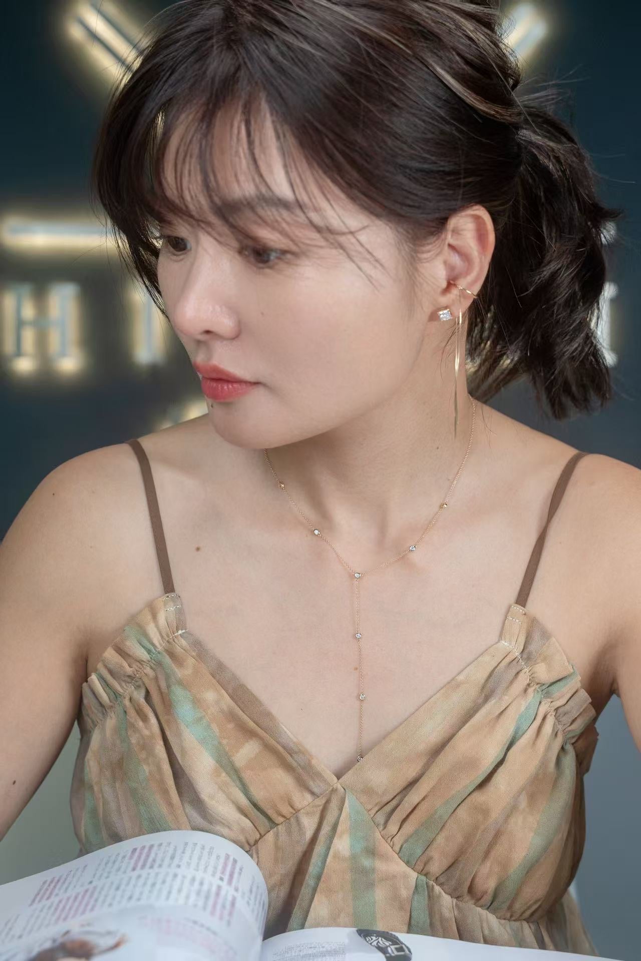Diamond Y-Style Necklace
