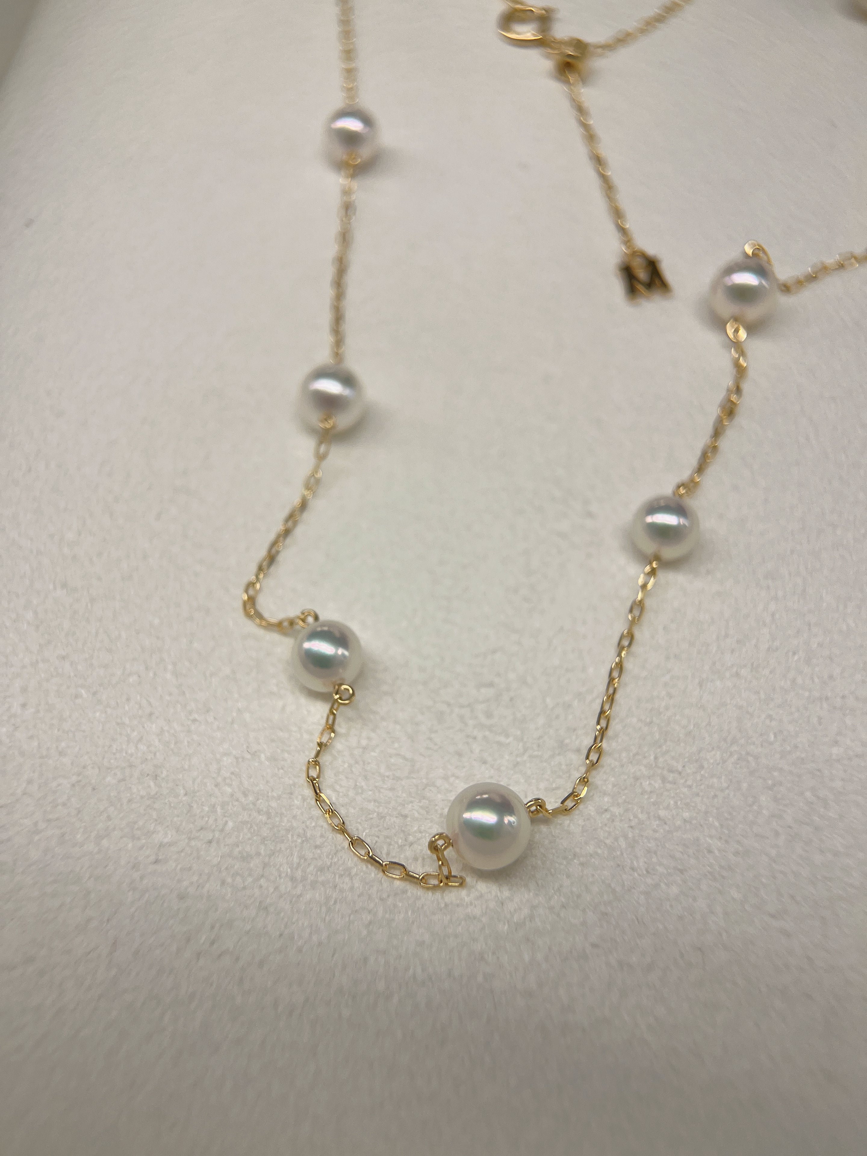 【MIKIMOTO】Akoya Cultured Pearl  Station Necklace