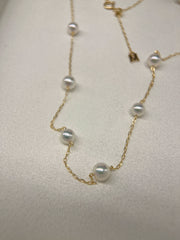 【MIKIMOTO】Akoya Cultured Pearl  Station Necklace