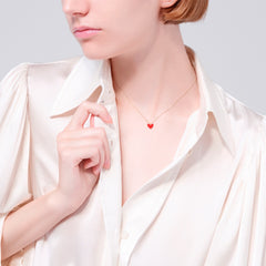 【AHKAH】Thiran Heart Necklace Red