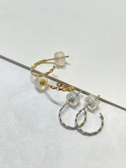 Twist Earrings In 18K Yellow Gold&Platinum