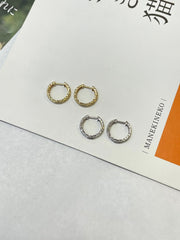 Diamond-pattern Hoop Earrings