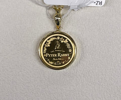 24K+18K Peter Rabbit Gold Coin, Diameter:15.7mm, 3.6g