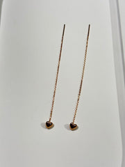 Rose Gold Heart Threader Earrings
