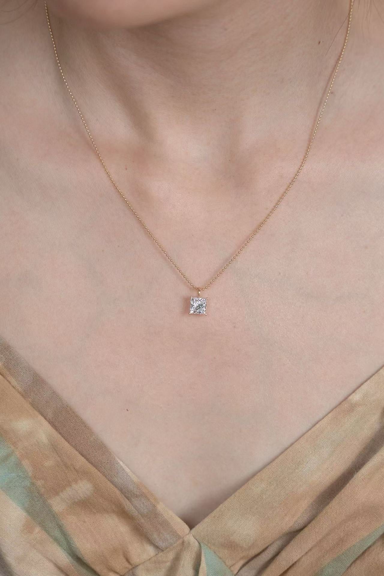 Square Diamond Necklace