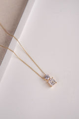 Square&Round Diamond Necklace
