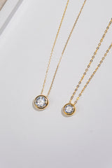 0.69 Carat Round Lab Grown Diamond Necklace In 18K Yellow Gold