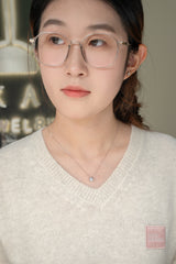 0.608 Carat Round Lab Grown Diamond Necklace In 18K White Gold