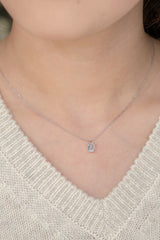 1 Carat Emerald Cut Lab Grown Diamond Necklace