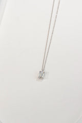 1 Carat Emerald Cut Lab Grown Diamond Necklace