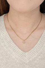 Snake Chain With Round Natural Diamond Necklace