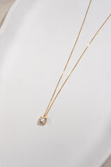 1.532 Carat Round Lab Grown Diamond Necklace In 18K Yellow Gold