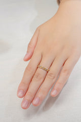 Two-tone Spring Ring In 18K Yellow&White Gold