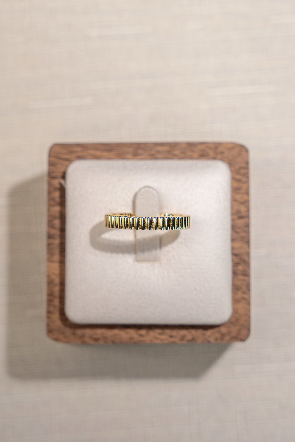 18K Yellow Gold Grosgrain Band Ring