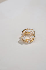 3-6mm Akoya Pearl Spring Pinky Ring