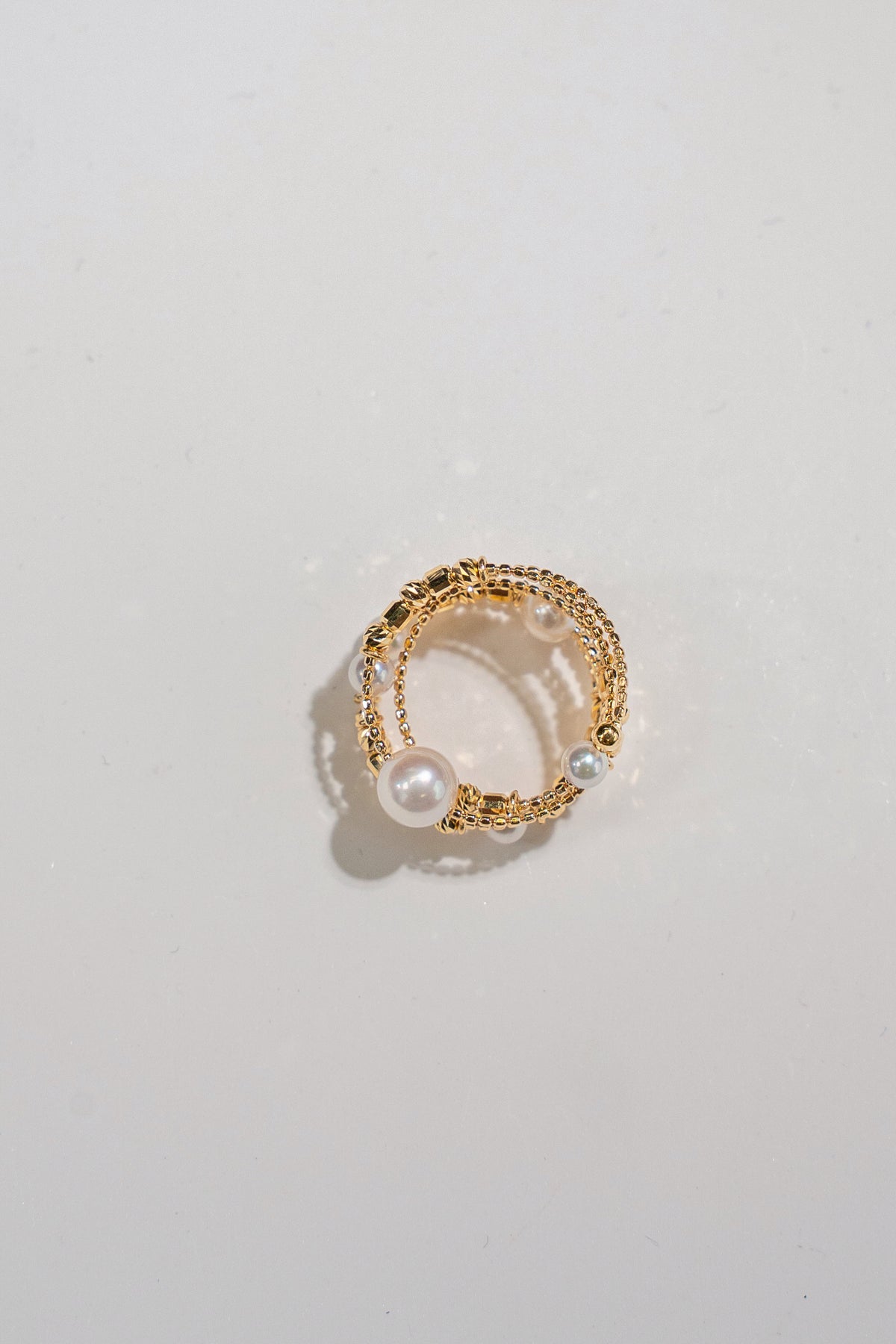 3-6mm Akoya Pearl Spring Pinky Ring