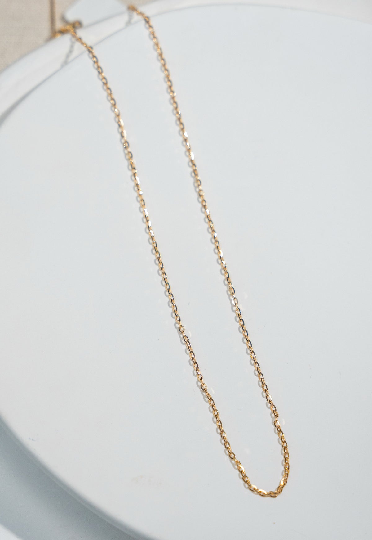 Needle Style Plain Gold Necklace
