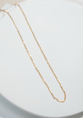 Needle Style Plain Gold Necklace