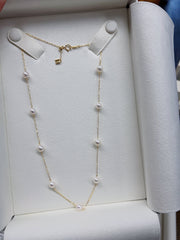 【MIKIMOTO】Akoya Cultured Pearl  Station Necklace